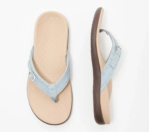 Isla - Buckle Toe Post Sandals — Sky Blue