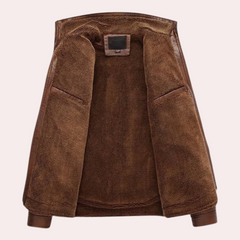 Wilfred - Leather Jacket with Stand Collar