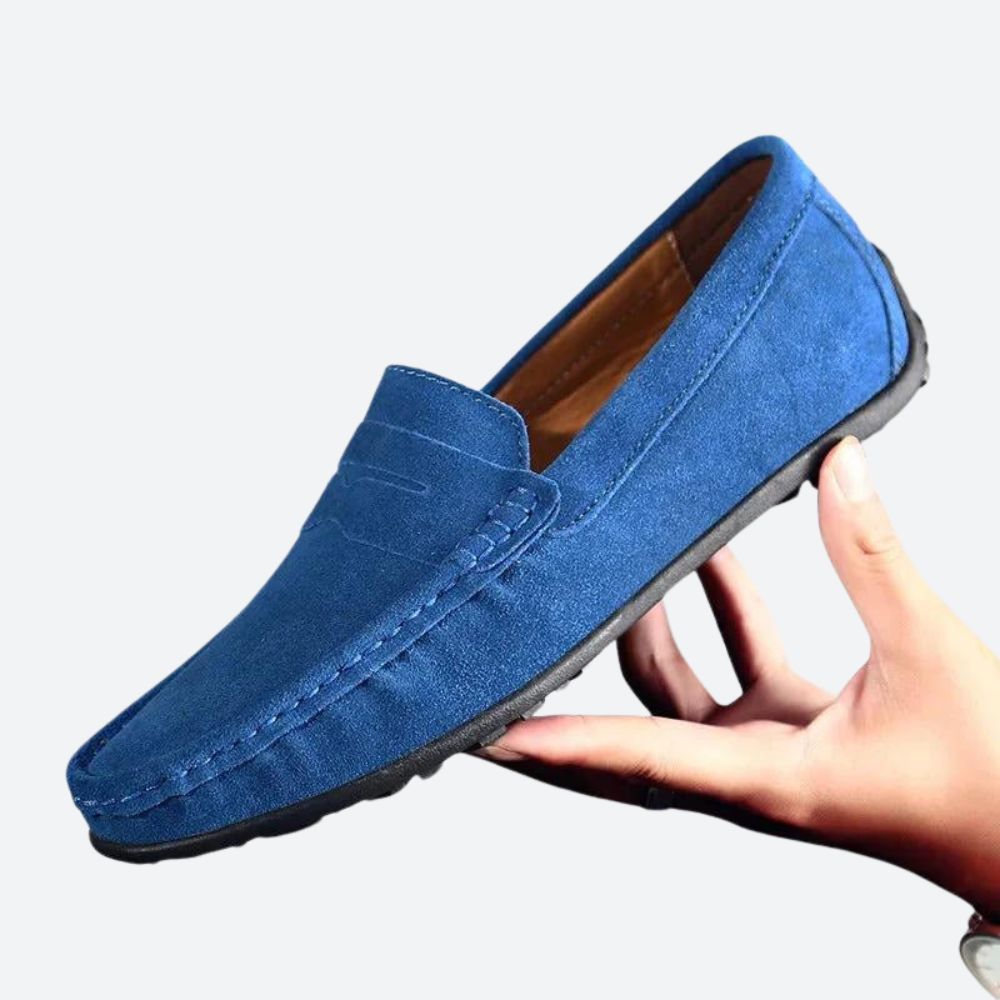 Richard - Suede Driving Loafers — Blue