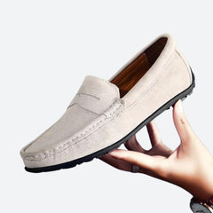 Richard - Suede Driving Loafers — Light brown