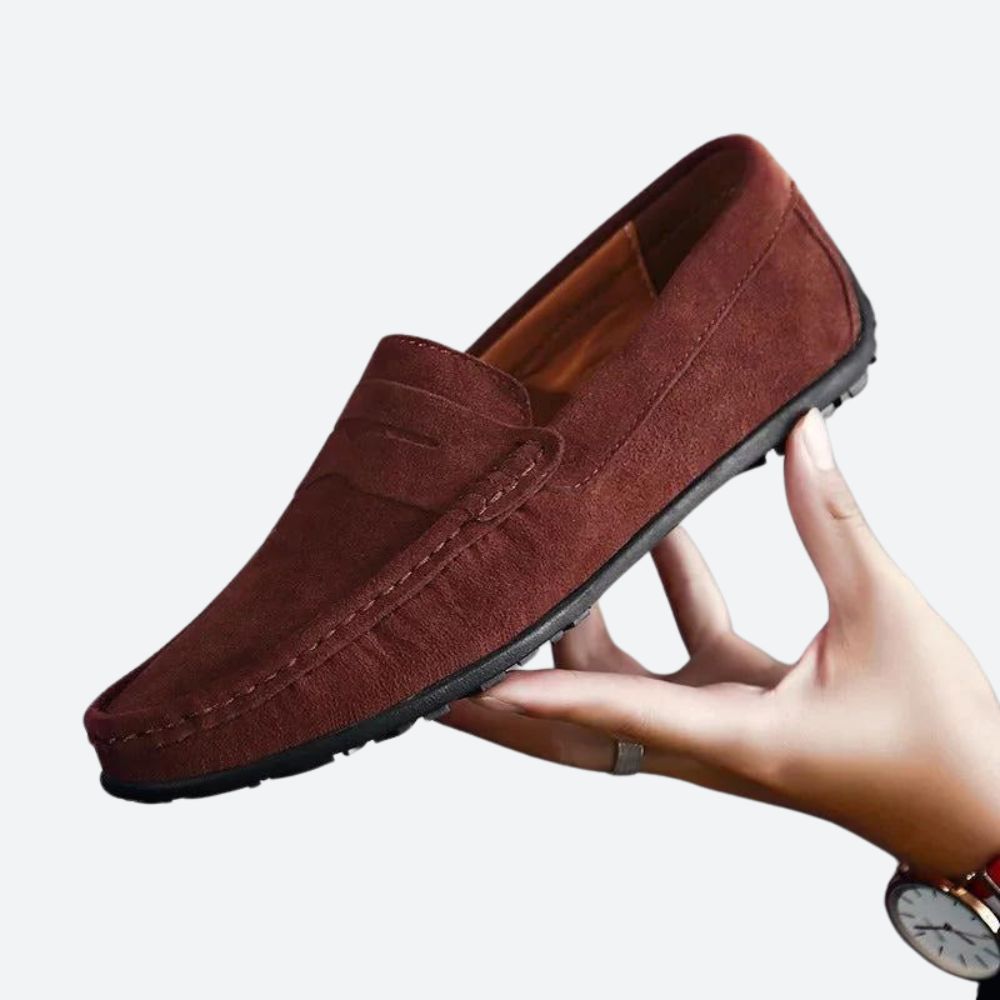 Richard - Suede Driving Loafers — Red