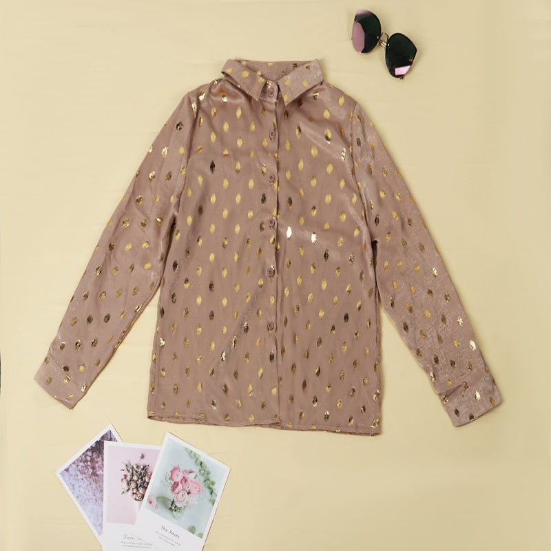 Hannah - Polka Dot Satin Shirt