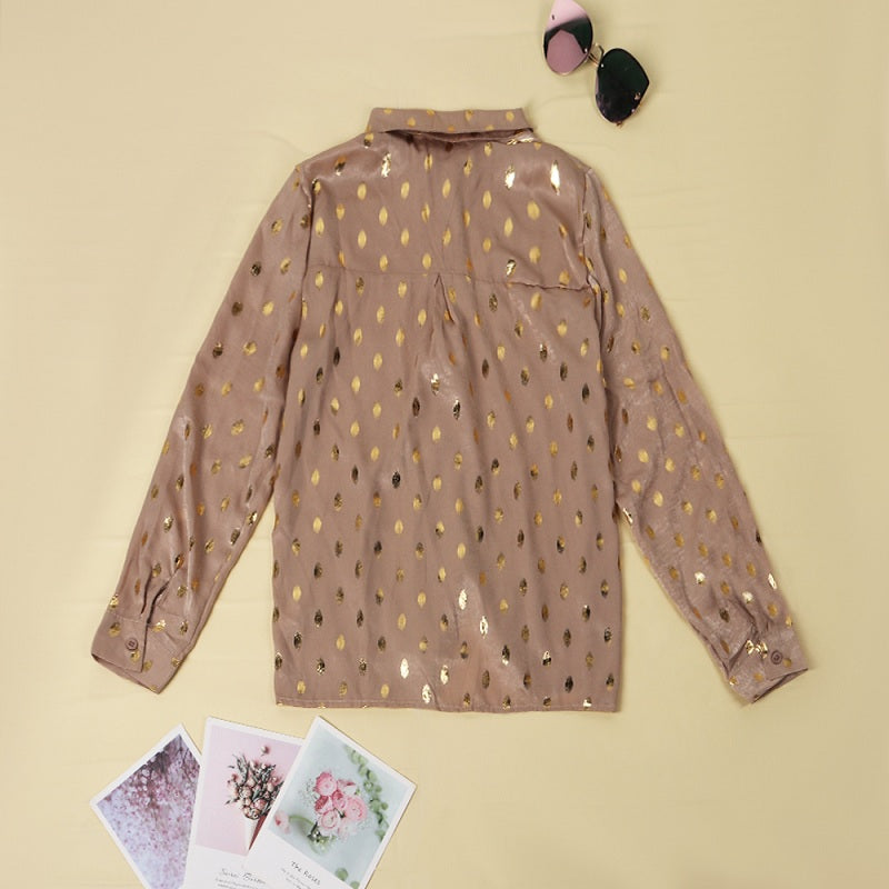 Hannah - Polka Dot Satin Shirt