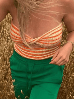 Clarissa - Striped Bandeau Top