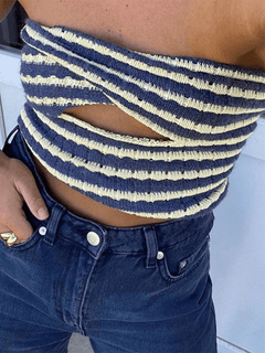 Clarissa - Striped Bandeau Top