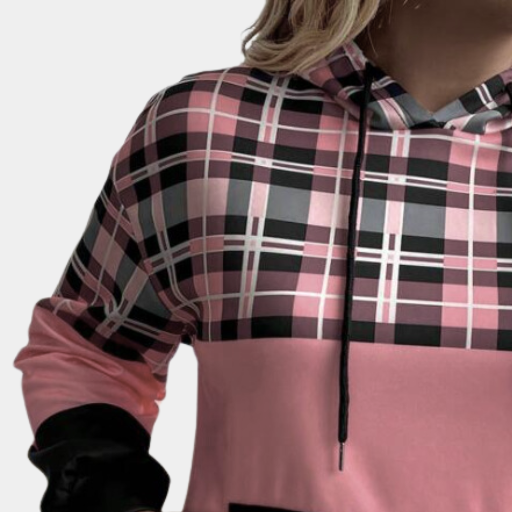 Gillian - Check Colour Block Hoodie