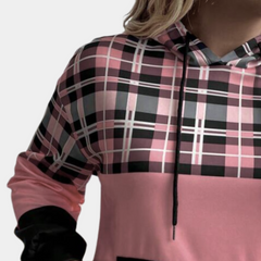 Gillian - Check Colour Block Hoodie
