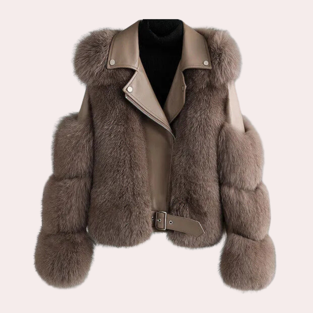 Emerson - Cropped Faux Fur Jacket — Brown