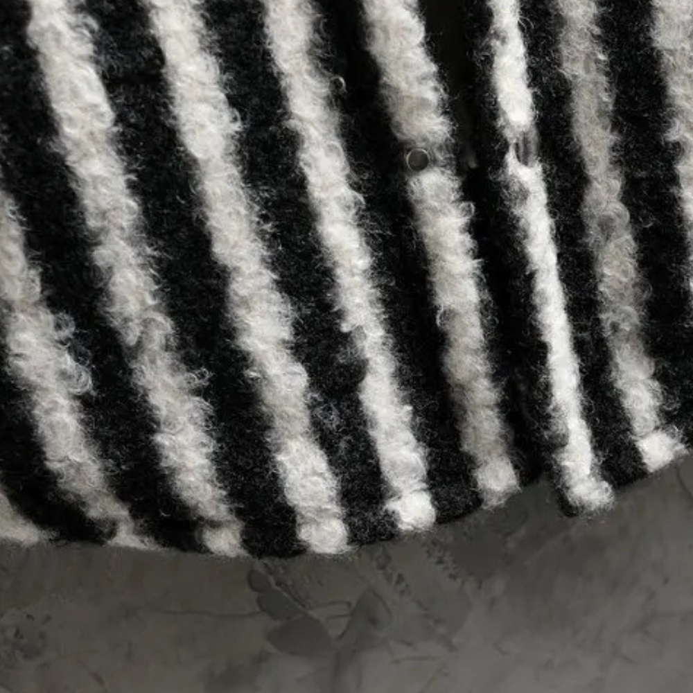 Dustin - Striped Fluffy Jacket