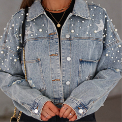Aurelia - Denim Jacket with Pearls