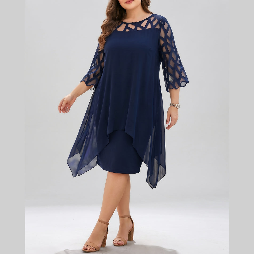 Valentina - Chiffon Overlay Midi Dress