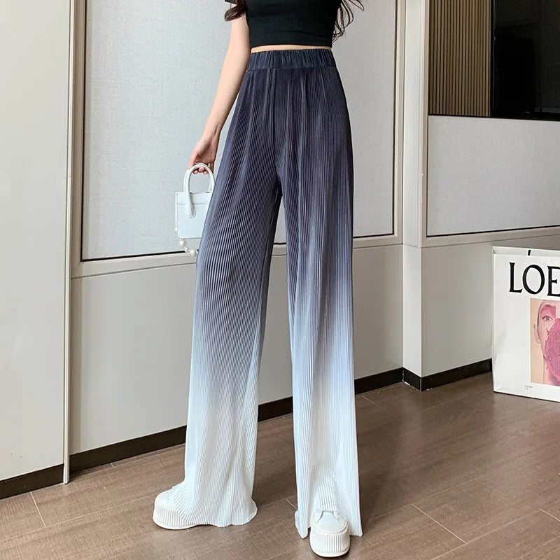 Rochelle - Ombre Wide Leg Trousers — Black