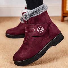 Helena - Fur Cuff Snow Boots — Red