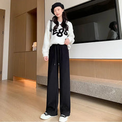 Martha - Fleece Lounge Trousers — Black