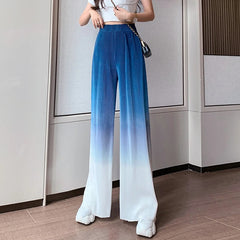 Rochelle - Ombre Wide Leg Trousers — Blue