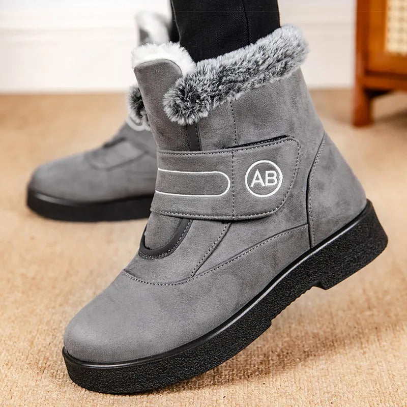 Helena - Fur Cuff Snow Boots — Grey