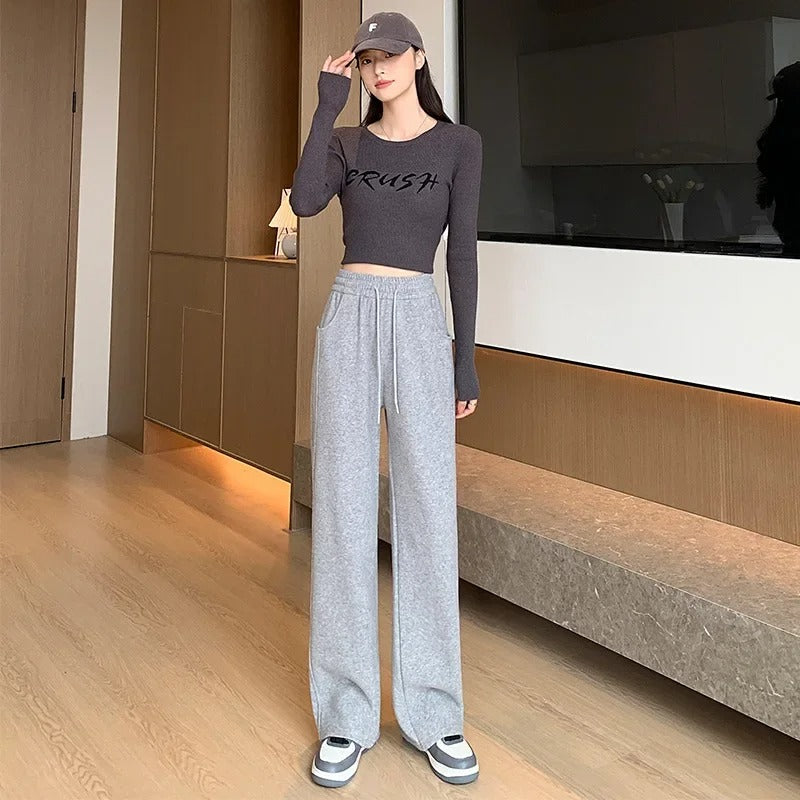 Martha - Fleece Lounge Trousers — Grey