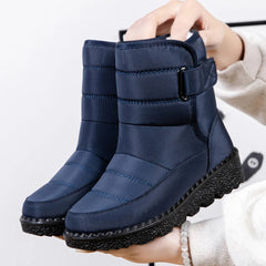 Eleanor - Padded Buckle Snow Boots — Blue