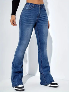 Rosie - High Waist Flare Jeans — Blue