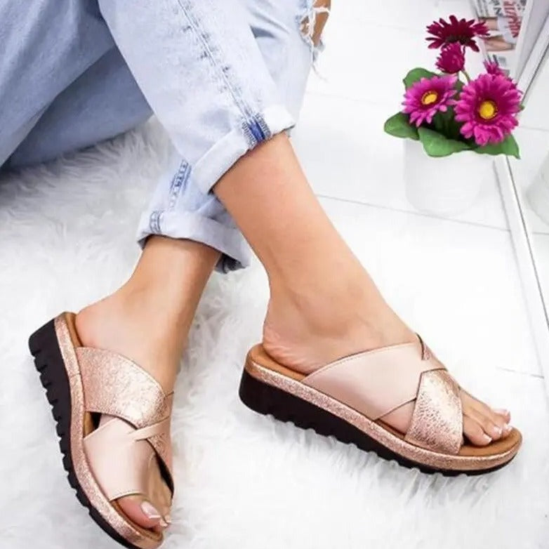 Caroline - Crossover Slide Sandals