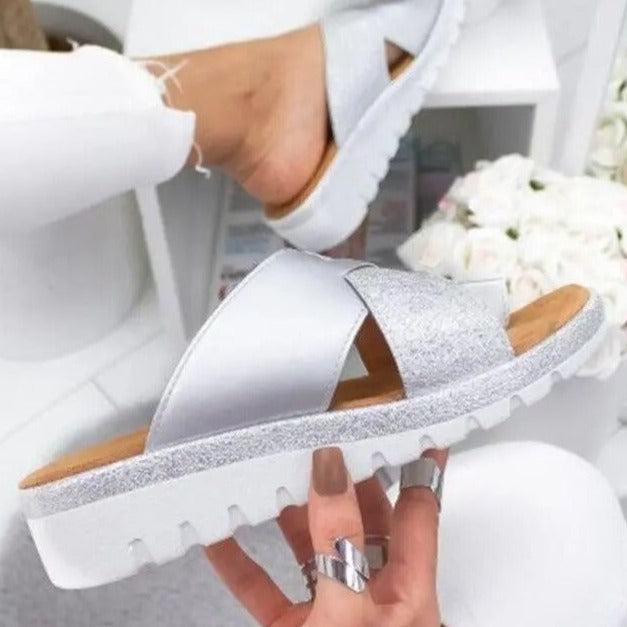 Caroline - Crossover Slide Sandals