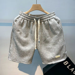 Jacqueline - Waffle Drawstring Shorts — Gray