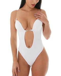 Jacqueline - Backless Shaping Bodysuit — White