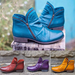 Francesca - Slouchy Leather Zip Boots