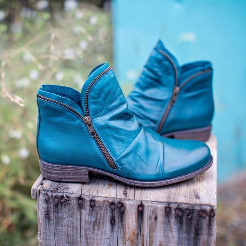 Francesca - Slouchy Leather Zip Boots