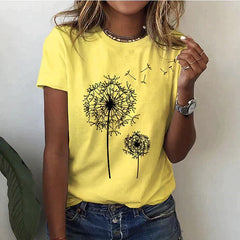 Angelina - Dandelion Print Tee — Yellow