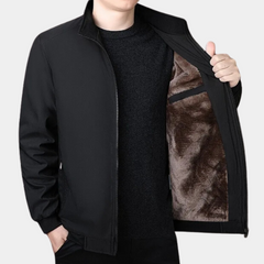 Milton - Fur Lined Bomber Jacket — Black