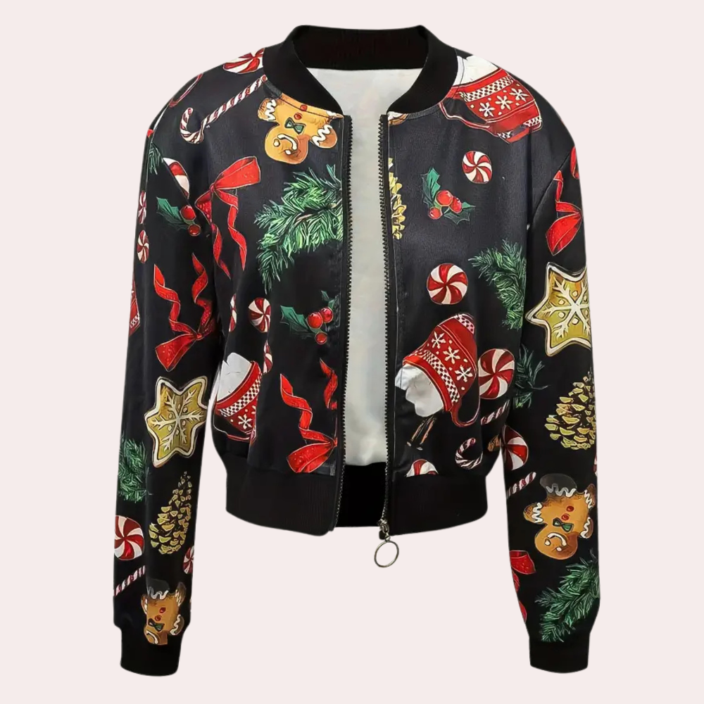 Sylvia - Christmas Print Bomber