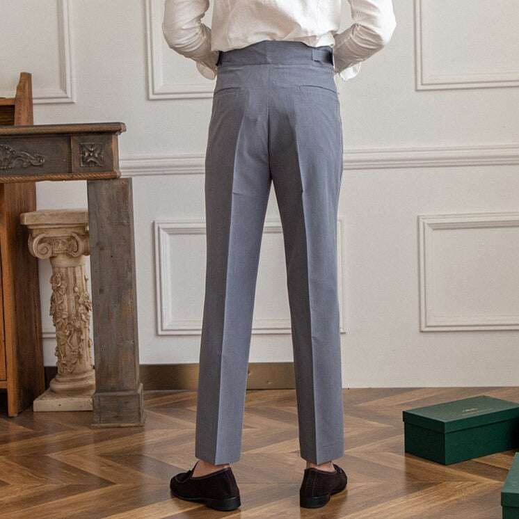 Ashton - Pleated Trousers with Buckle