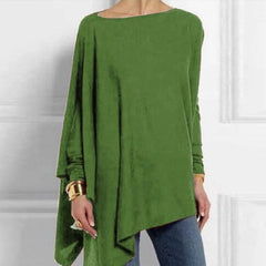 Constance - Asymmetric Hem Long Top — Green