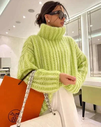 Alexandra - Mohair Turtleneck Jumper — Green