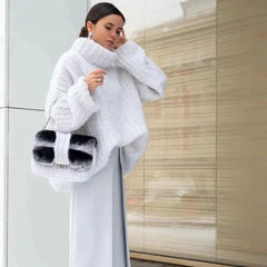 Alexandra - Mohair Turtleneck Jumper — White