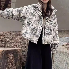 Virginia - Quilted Jacket with Toile Print