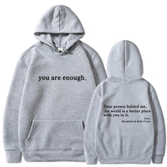 Phillip - Slogan Back Print Hoodie — Grey