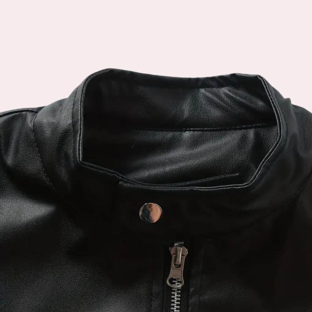Theodore - Leather Jacket with Zip Pockets