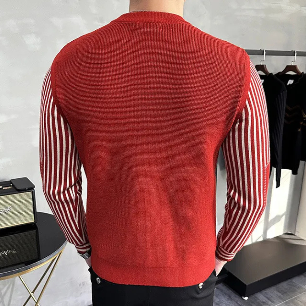 Nicholas - Jumper with Striped Sleeves