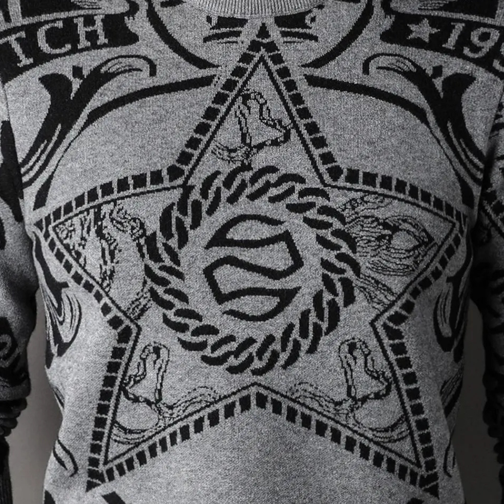 Wallace - Graphic Print Knit Jumper