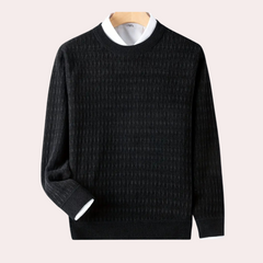 Braxton - Textured Crew Jumper — Black