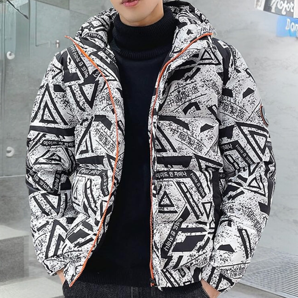 Dashiell - Geometric Print Padded Jacket