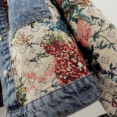 Rhiannon - Denim Jacket with Floral Panels