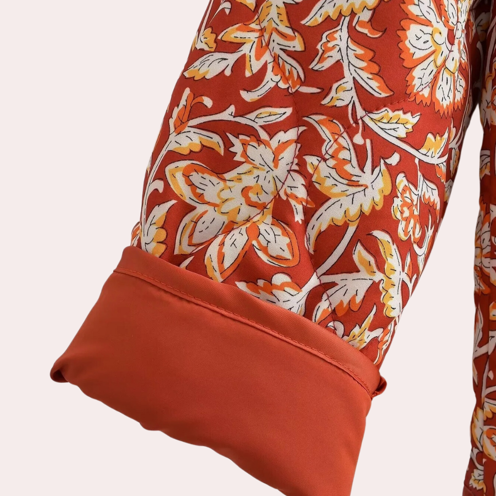 Stephanie - Botanical Print Quilted Jacket