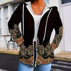 Seraphina - Hoodie with Baroque Embroidery — Black
